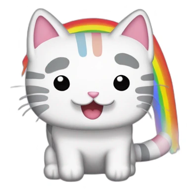 nyan cat with rainbows sticker