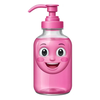 Smiling freaky baby oil bottle pink sticker