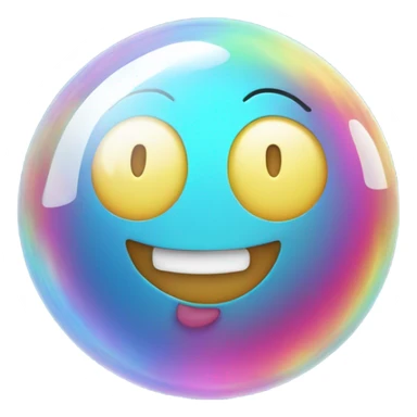 A bubble filled with smoke and a smile sticker