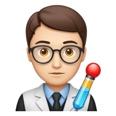 avatar of a data scientist, analytical and focused, emoji style sticker