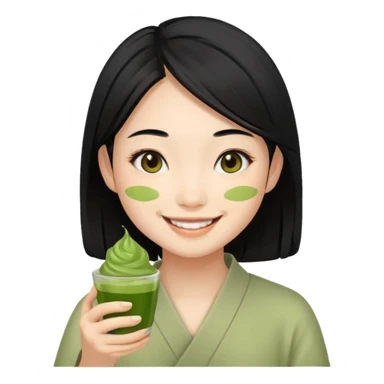 make an asian girl that loves matcha sticker