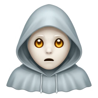 hooded ghost with worried look sticker