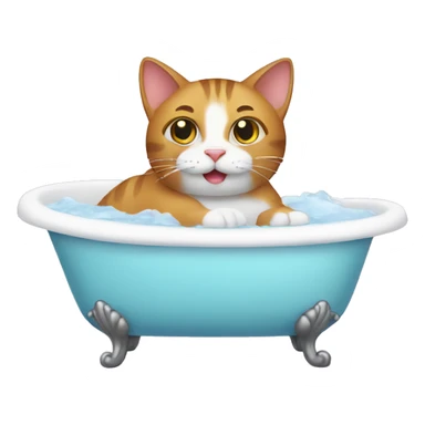 cat in a bathtub  sticker