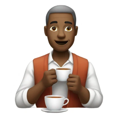 drinking tea sticker