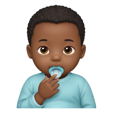 Black newborn baby, pacifier in mouth sticker