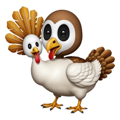 Ghost face chasing a turkey sticker