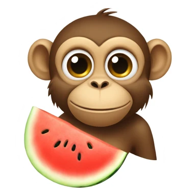 Monkey eating watermelon  sticker