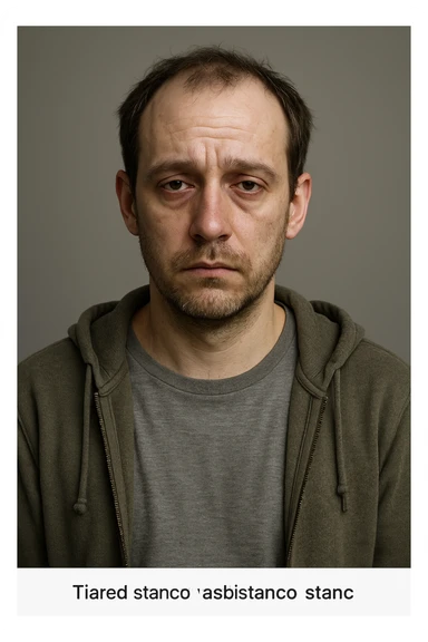 Uomo con testosterone basso  immagine realistica in 3D in italiano sticker