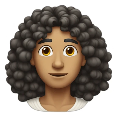Egyptian dude with a long nose, curly hair, and oval face sticker