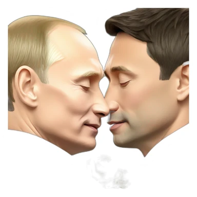 Vladimir Putin and Zelensky kiss sticker