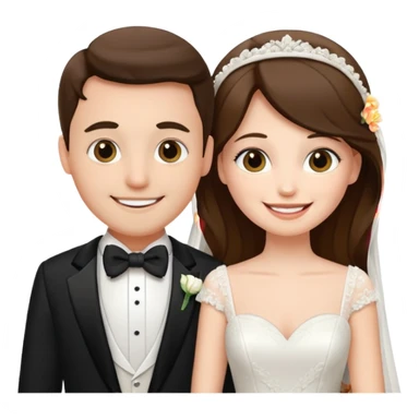couple dressed as bride and groom sticker