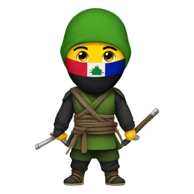 Ninja with a Kurdish flag  sticker