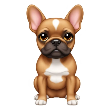 Brown red fawn frenchie girl sticker
