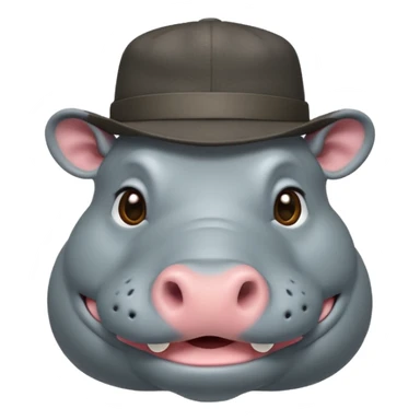 hipoptamus wearing hat sticker