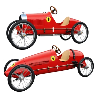 1927 Ferrari racing retro cyclekart with advanced suspension and steering system  sticker