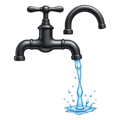 
water pouring from an old tap, 1980 sticker