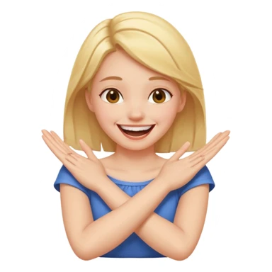 arms crossed holding neck laughing girl  sticker