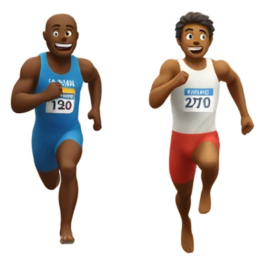 a human racing a bear  sticker