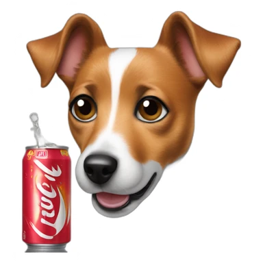dog Jack Russell Terrier drinks energy drink sticker