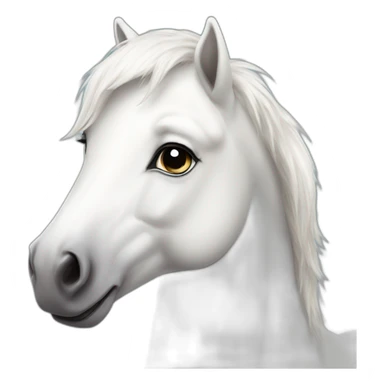Realistic white happy pony sticker