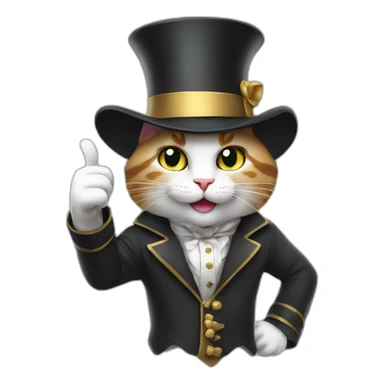 Magician cat thumbs up sticker
