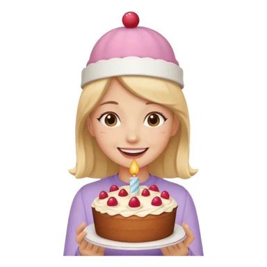 I want a girl having cake in her cake sticker