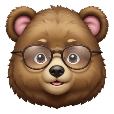 Bear cub with glasses sticker