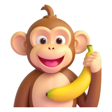 smiling monkey using a banana as a phone cheerful sticker