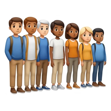 A full-length queue of people sticker