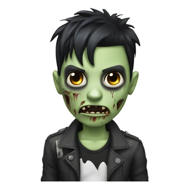 zombie boy with black hair  sticker