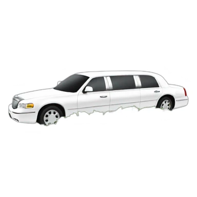 A white limo thats covered in fern sticker