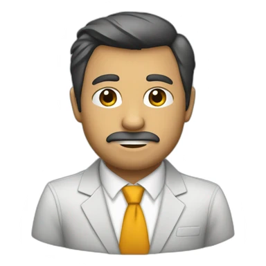 un oso con traje de empresario pensando sticker