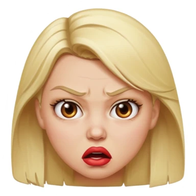 Make a blonde angry girl with big lips sticker