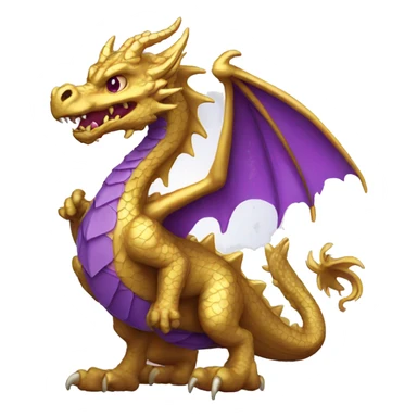 golden purple medieval dragon sticker