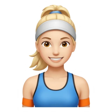 sporty woman cartoon emoji style front view sticker