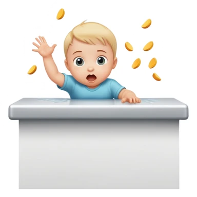 Pushing baby off counter sticker