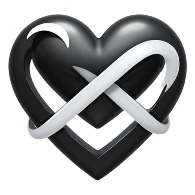 A cute black heart & cute white infinity symbol on top of the right corner  sticker
