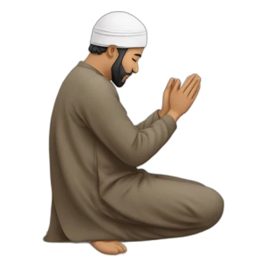 ein muslim who is praying and is in sajda making dua sticker