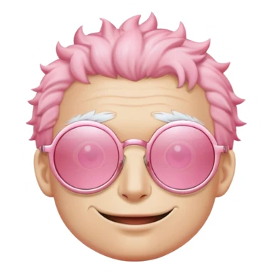 Doflamingo’s glasses are large, round, and pink with reflective, light pink lenses. The thin, delicate frames give off a flamboyant and regal vibe. sticker