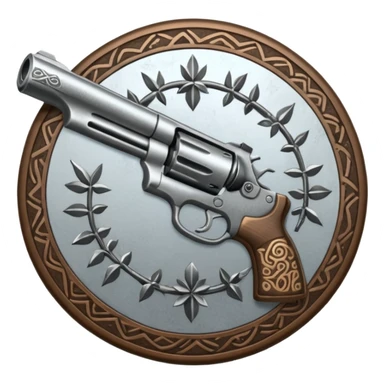 gun and powder and tribal nature faction emblem sticker