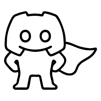 Discord logo character wearing a superhero cape sticker