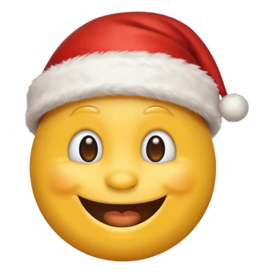 Smiling emoji with santa hat on sticker