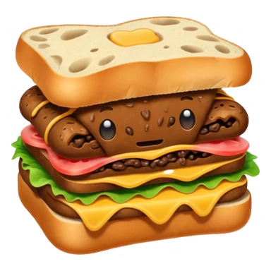 Cute poop sandwich sticker