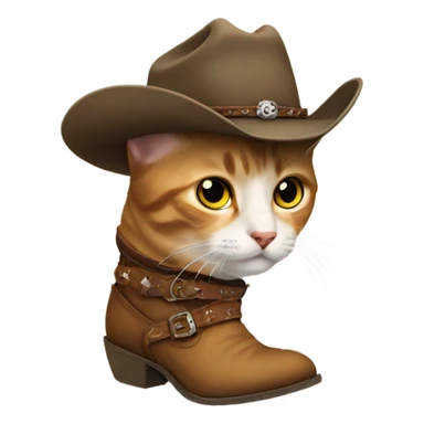 Cat wearing cowboy boots sticker