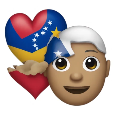 Venezuela and Dominican Republic 2 heart sticker