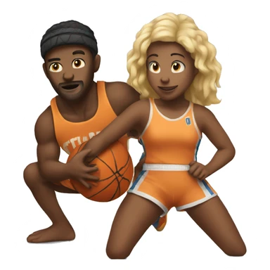 Guy that wrestles and girl that plays basketball  sticker