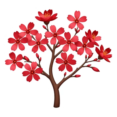 Red sakura sticker