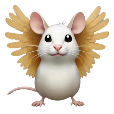 Rat with wings of a chicken and a cats head on his mouth sticker