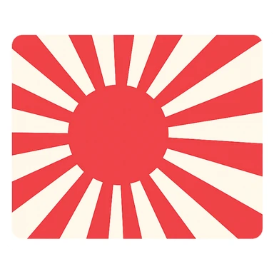Japanese Empire flag (Rising Sun with rays) icon, flat style, colorful sticker