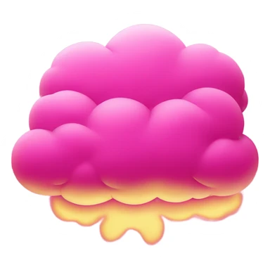 Hot pink cloud with large thick thunderbolt  sticker